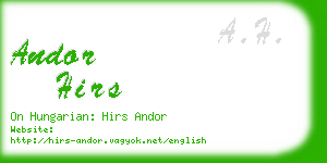 andor hirs business card